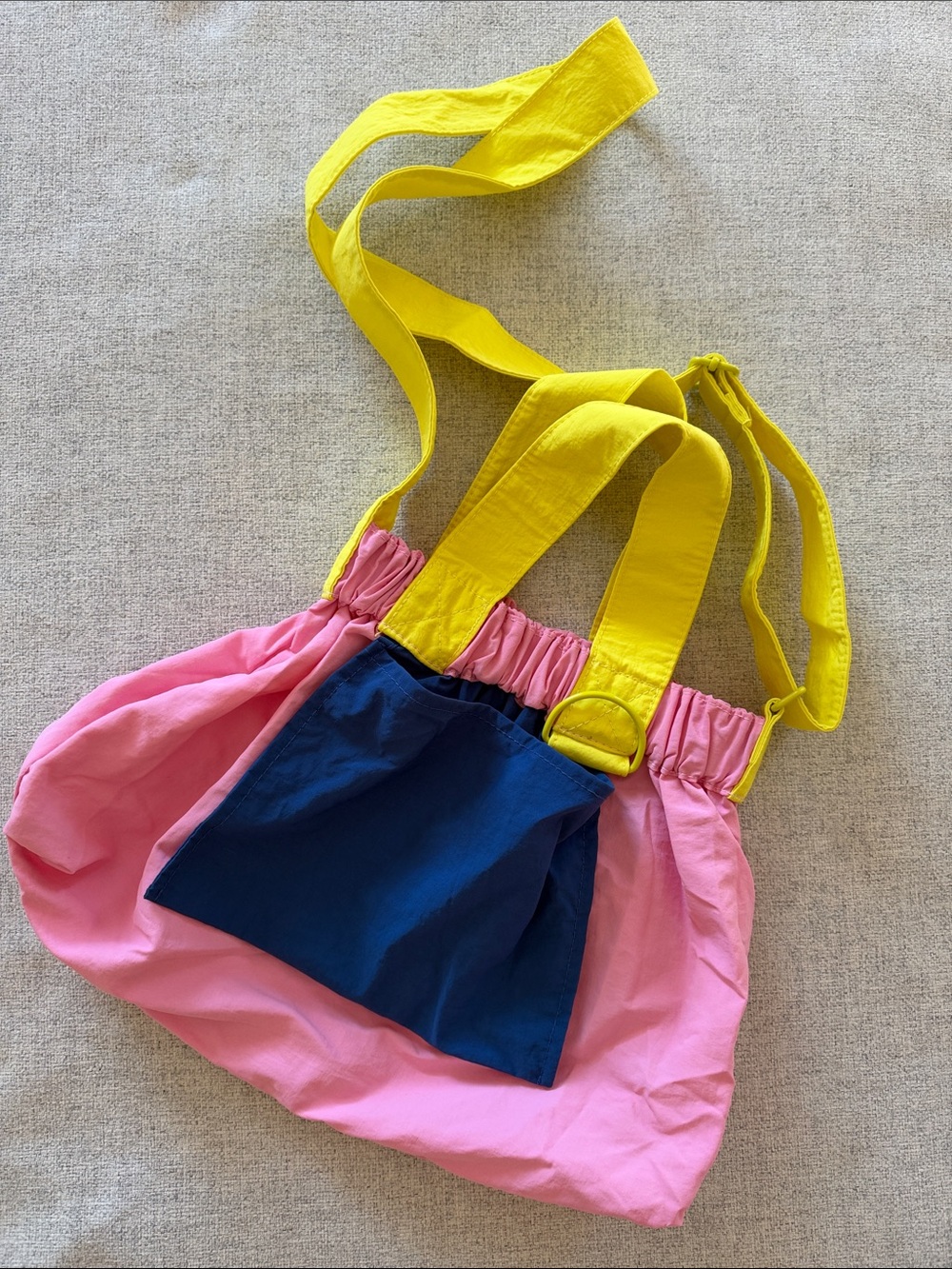 Yellow Pink Blue Colorblock Crossbody Bag